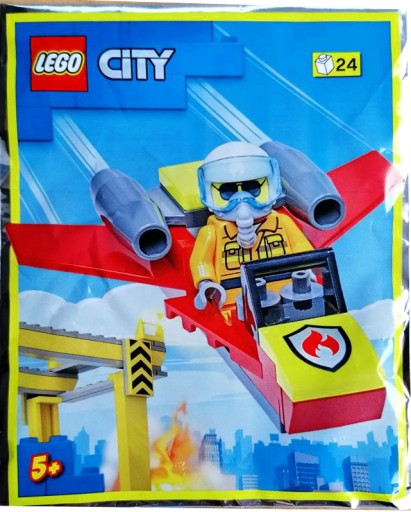 LEGO CITY ФИГУРА ПИЛОТ ПОЖАРНЫЙ САМОЛЕТ ПОЖАРНЫЙ БРЕНДА CTY1502 952209