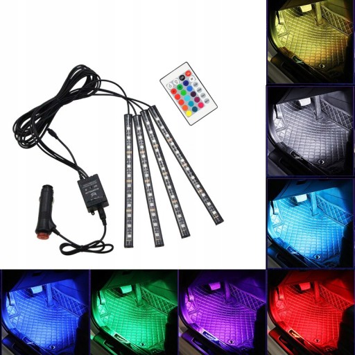 ОСВЕЩЕНИЕ САЛОНА АВТОМОБИЛЯ RGB 48 LED + УПРАВЛЕНИЕ ПРИМЕНЕНИЯМИ
