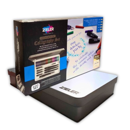 НАБОР РУЧКИ ZIELER CALLIGRAPHY SET, РОЗОВАЯ, ПЕРО, СТЕРЖНИ, НАПРАВЛЯЮЩИЙ, ПОДАРОК