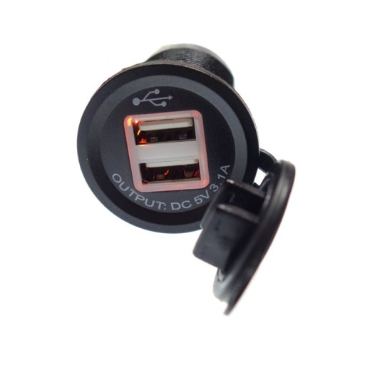 ВСТРОЕННОЕ АВТОМОБИЛЬНОЕ ЗАРЯДНОЕ УСТРОЙСТВО 12В 24В USB 3.1A СВЕТОДИОД ОРАНЖЕВЫЙ