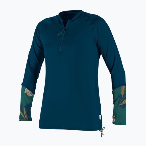 Женские плавки O'Neill Front Zip Sun, темно-синие/бриджит, с длинными рукавами, размер XS