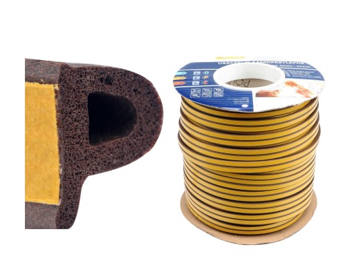 Уплотнитель окон и дверей EPDM, тип P, КОРИЧНЕВЫЙ, 100 м