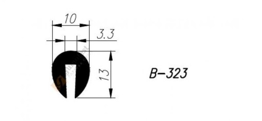КРАЯ ПРОКЛАДКИ B-323, ПОЛУКРУГЛОГО ТИПА, 3,3 ММ