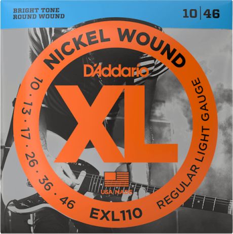 Струны для электрогитары EXL110 10–46 Light D'Addario