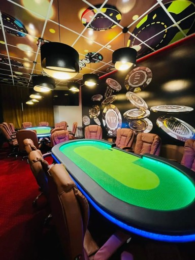 VIP-покерный стол со светодиодной подсветкой и вашим собственным ЛОГОТИПОМ! Покер
