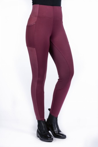 Леггинсы для верховой езды HKM, MESH 40/42 бордовые АКЦИЯ