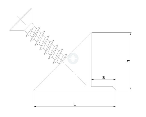 STABILIZATOR ŚCIANY TYLNEJ BEZBARWNY Z WKRĘTEM 3,5x16 OCYNK WSPORNIK 50 SZT