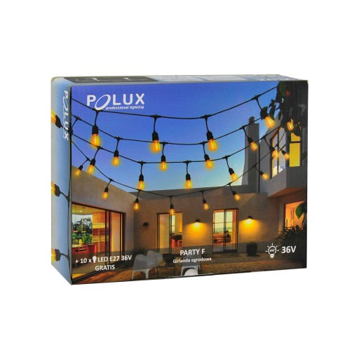 Светодиодная садовая гирлянда Party F 10xE27 5,6м 6Вт Polux