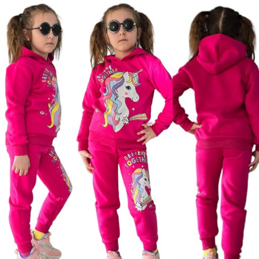 DRES dziewczęcy 110 bluza + spodnie KOMPLET UNICORN JEDNOROŻEC