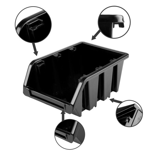 10x Контейнер для хранения 160x230x120 мм, гараж для мастерской