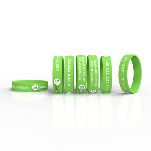 Браслет идентификационный детский с БЕЛОЙ ГРАВИРОВКОЙ FLUO, Siband СЕРТИФИКАТ
