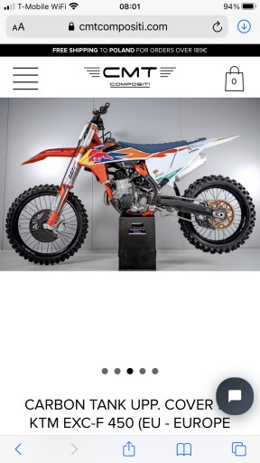 KTM EXC-F 20-23 верхний карбоновый бак КРЫШКА БАКА CMT CUBAMOTO