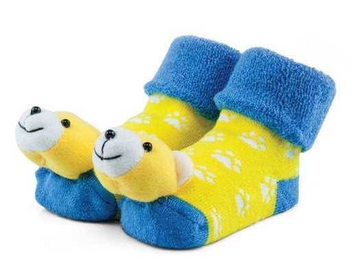 ТЁПЛЫЕ ДЕТСКИЕ НОСОЧКИ FROTTE МАХРОВЫЕ НОСКИ С ПОГРЕМКОЙ TEDDY BEARS 0-6 MSC