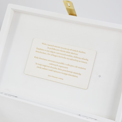Pudełko Wspomnień na kłódkę Prezent na Chrzest Memory Box oh BABY dziecko