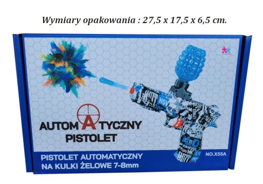 Pistolet BEZPIECZNY AUTOMAT NA KULKI ŻELOWE WODNE KARABIN MASZYNOWY ORBEEZ