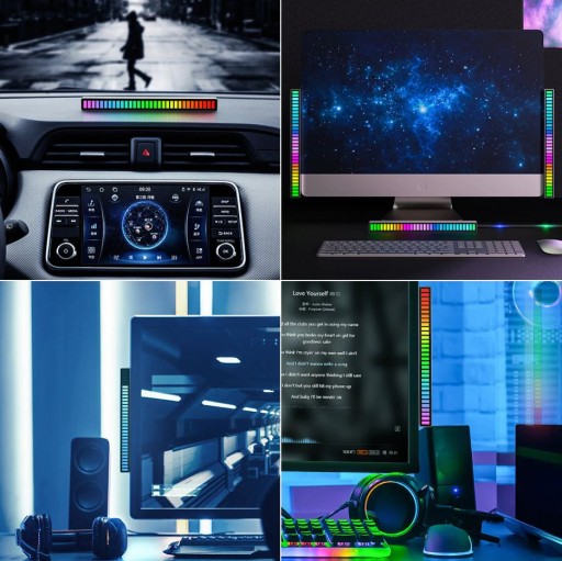 Эквалайзер Светодиодный RGB-микрофон Батарея BT