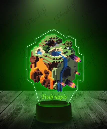 3D-печатная светодиодная ночная лампа Minecraft с именем