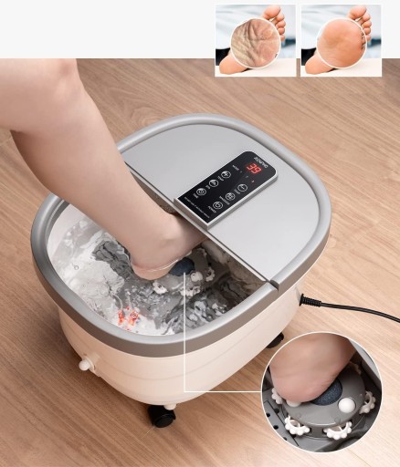 Hydromasażer do stóp wodny SPA z podświetleniem i kamieniem do PEDICURE