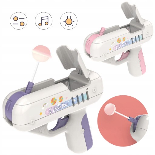 Пистолет Candy Gun Surprise Lollipop Gun розовый