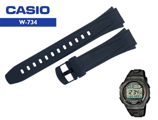 Оригинальный Casio W-734 18-миллиметровый черный ремень