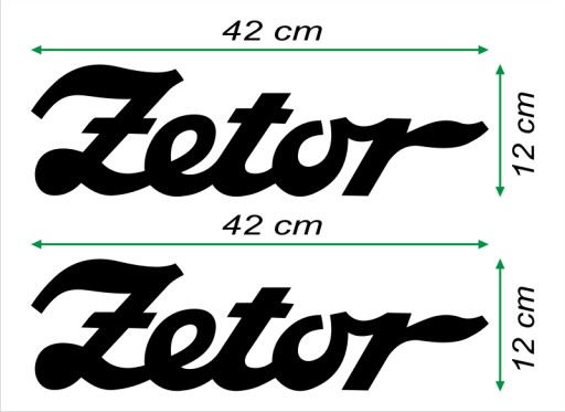 НАКЛЕЙКА ZETOR STICKERS ЧЕРНАЯ 12x42 - 2 шт.