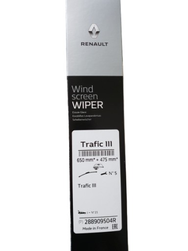 Щетки стеклоочистителей TRAFIC III VIVARO 288909504R