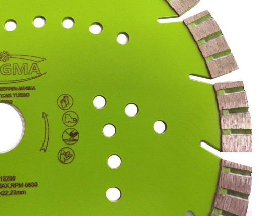 Tarcza diamentowa segmentowa turbo do cięcia betonu 230 x 22,2 mm kamień