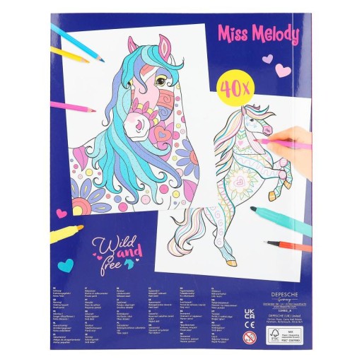 Раскраска МИСС МЕЛОДИ HORSES Цвет и дизайн