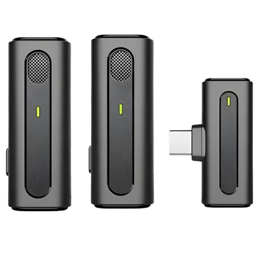 БЕСПРОВОДНЫЕ ПОДВЕСНЫЕ МИКРОФОНЫ 2x POWERBANK USB C ANDROID APPLE