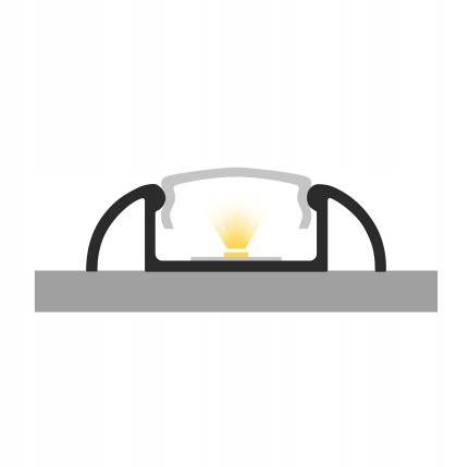 PROFIL LED WPUSZCZANY PŁASKI 1M SREBRNY+OSŁONA ML