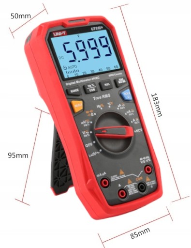 Мультиметр переменного/постоянного тока UT61D NCV, 20 А — USB — диаграмма PRO
