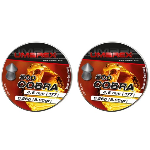 Пули для пневматического оружия 4,5 мм UMAREX Cobra Pointed Ribbed Hammer 500 шт.