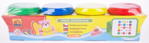 ПЛАСТИКОВАЯ ПАСТА 4x140 гр + ДЕТСКИЕ ФОРМЫ ДЛЯ ДУГА