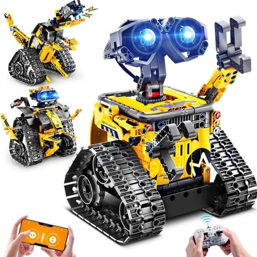 ZABAWKA KLOCKI CODE PROGRAMOWANY ROBOT RC 672 ELEMENTY APP KONTROLA + LED