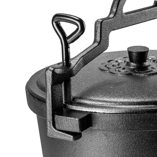 ОХОТНИЧЬЯ ЧУГУННАЯ ШАЛКА 7л Жаркое для костра ГРИЛЬ + БЕСПЛАТНАЯ ЛОЖКА