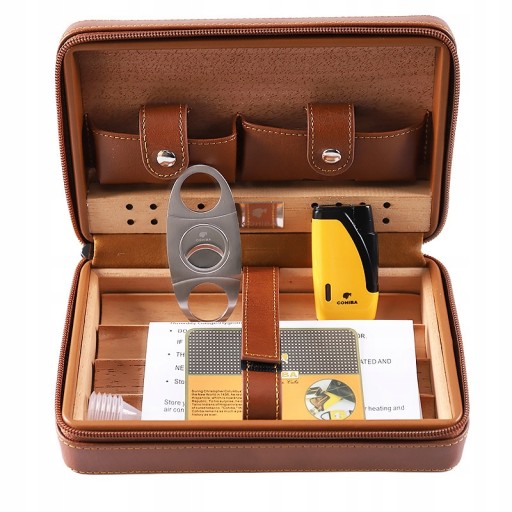 COHIBA Кожаный деревянный футляр для сигар Хьюмидор