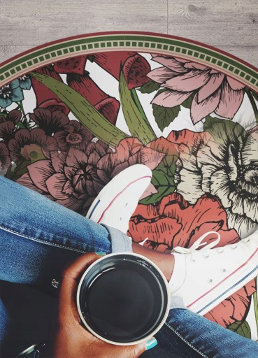Современный декоративный ковер Vintage Flowers, диаметр 60 см