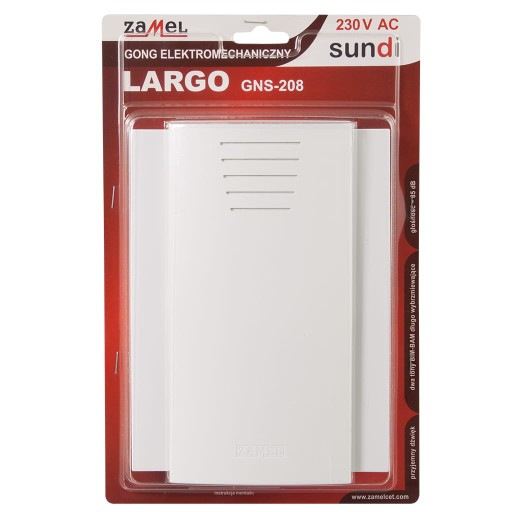 ZAMEL GONG LARGO BIM-BAM 85dB 230V GNS-208-BIA