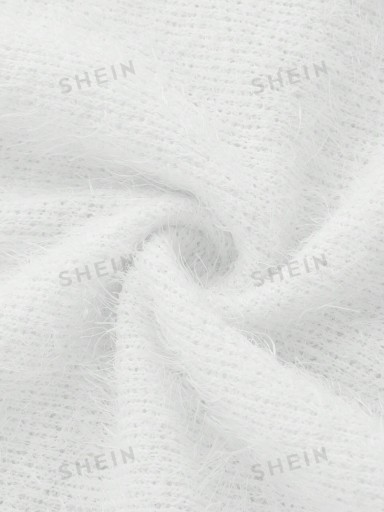 SHEIN ЖЕНСКИЙ ДЖЕМПЕР ДЛЯ МАТЕРИАЛОВ ЦВЕТ ЭКРУ ОТКРЫТОЕ ПЛЕЧО M 067