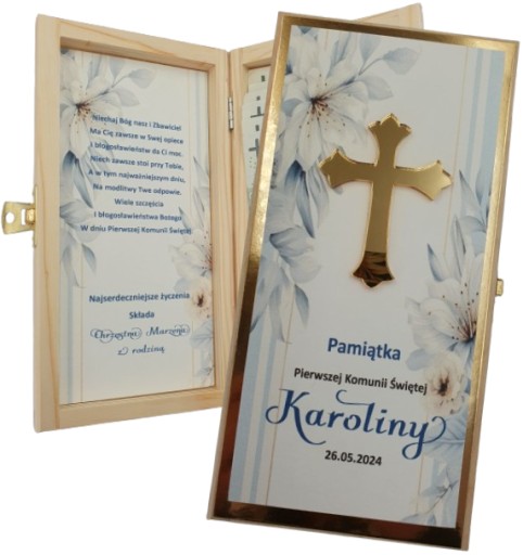 Pamiątka Pierwszej Komunii Świętej - PREZENT, pudełko na gotówkę