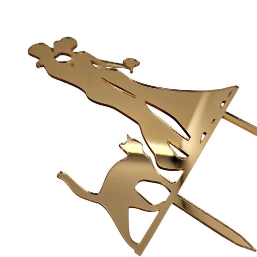 Topper Golden Topmer для молодой пары для торта с кошачьим золотым зеркалом
