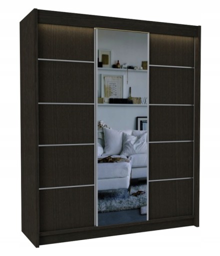 Szafa przesuwna M szer. 180 cm Wenge/dąb sonoma