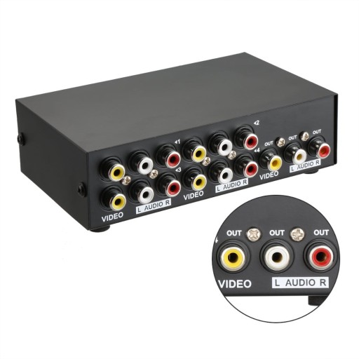 АДАПТЕР SWITCH 4IN1 AV RCA CHINCH 4x1