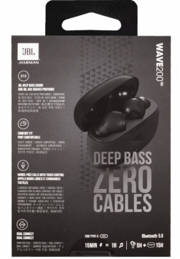 БЕСПРОВОДНЫЕ НАУШНИКИ-ВКЛАДЫШИ JBL WAVE 200 TWS
