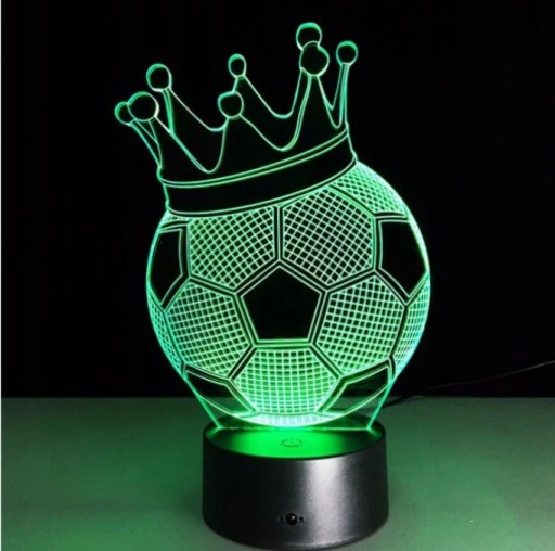 LAMPKA NOCNA 3D LED PIŁKA (KRÓL STRZELCÓW) + PILOT