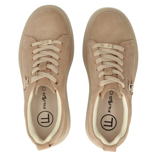 Sneakersy skórzane FILIPPO DP6246/24 BE BEŻ - 37, Beżowy