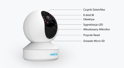 Reolink E1 Zoom, 5 МП, вращающаяся Wi-Fi камера | НЯНЯ
