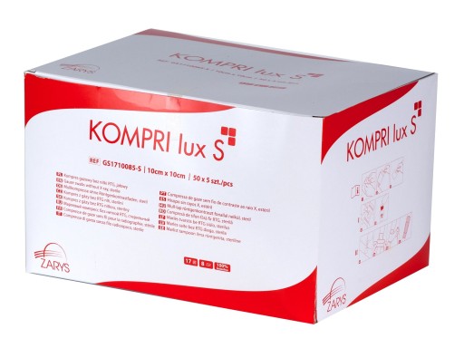 Компресс марлевый KOMPRI lux S, стерильный, 10x10см GS1710081-S