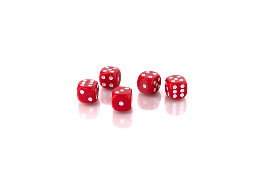 ZESTAW 2 KOSTEK K6 RPG KOŚĆ SZEŚCIOŚCIENNA CZERWONA 1,6 CM