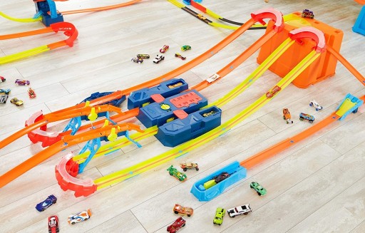 Hot Wheels Car Track Builder Double Race + ящик Mattel